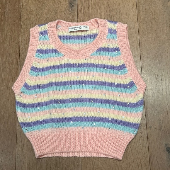 Alessandra Rich cropped tank sweater size 40 - Picture 2 of 5